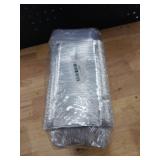 iHomeSet 100 Pack 1 lb Rectangular Disposable Aluminum Foil Pan 16 oz Take Out Food Containers with Clear Plastic Dome Lids, for Catering, Baking, Roasting Food - Retail: $20