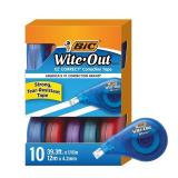 BIC Wite-Out EZ Correct Tear-Resistant Correction Tape with 39.3 ft of Tape, 10-Count Pack in White - Retail: $10