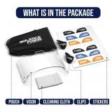 Football Visor for Helmet with Anti-Fog Clear Shield, Scratch-Resistant, UV Block Youth Football Visor Includes 6 Stickers, Carrying Pouch, Visor Clips, Universal Fit for All Helmets - Retail: $21