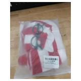 Powumie Red and White Striped Shirt Costume for Women Cosplay Knit Beanie Hat Black Glasses Outfit for Adult - Retail: $10