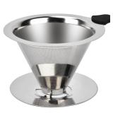 NKOVE Pour Over Coffee Dripper Stainless Steel Reusable Filter Paperless Cone Coffee Maker Dripper for 1-2 Cup - Retail: $10