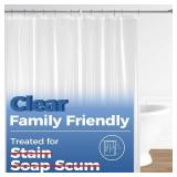 downluxe Clear Shower Curtain Liner, PEVA Lightweight Plastic Shower Liner with 3 Magnets, 72\ x 72\in Waterproof Bathroom Curtain - Retail: $6in
