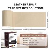 Leather Repair Patch Tape, Light Beige 3 x 61 Inches Self Adhesive Leather Repair Kit for Furniture, Car Seat,Vinyl Leather Repair Kit for Office Chairs, Couch, Sofa, Luggage - Retail: $9