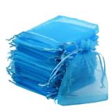 Tojwi 50pcs Organza Bags 3.54ftftx4.33ftft(9x11cm) Satin Drawstring Organza Pouch Wedding Party Favor Gift Bag Jewelry Watch Bags-Aqua Blue - Retail: $6