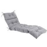 Indoor/Outdoor Chaise Lounge Cushion,Spring/Summer Seasonal All Weather Replacement Cushions. (Silver/Grey)