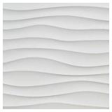 19.7 in. x 19.7 in. White PVC 3D Wall Panels Wavy Wall Design (12-Pack)
