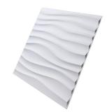19.7 in. x 19.7 in. White PVC 3D Wall Panels Wavy Wall Design (12-Pack)