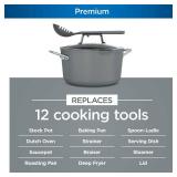 Ninja CW202GY Foodi NeverStick PossiblePot, Premium Set with 7-Quart Capacity Pot, Roasting Rack, Glass Lid & Integrated Spoon, Nonstick, Durable & Oven Safe to 500°F, Sea Salt Grey