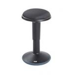 ECR4Kids Sitwell Wobble Stool with Cushion, Adjustable Height, Active Seating, Black