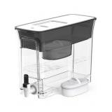 Waterdrop 35-Cup Slim Water Filter Dispenser, Large Capacity Water Filter Pitcher, 200-Gallon Long-Life, 5X Lifetime, Reduces Chlorine, PFOA/PFOS and More, BPA Free, Black (with 1 Filter)