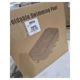 Foldable Large Non-Inflatable Portable Folding Swimming Pool for Kids and Adult, Collapsible Pools for Backyard, Hard Plastic Shell, Oversized Thickened, Dark Blue, 22.6\"x6.7\"x22.4\"