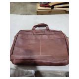 LEATHER VILLAGE 16\" Leather Laptop Messenger Briefcase Bag for Men-Leather Satchel for Travel and Office Shoulder Bag-Red Brown