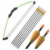 SHARROW 12lbs Youth Compound Bow and Arrow Set Archery Beginner Targeting Bow Kit Junior Hunting Practice Bow with 6Pcs Fiberglass Arrow for Kids Gift