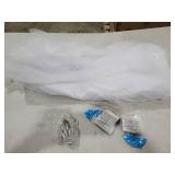 14FT White Tulle Table Skirt for Rectangle or Round Tables, White Tutu Table Skirt with Lights