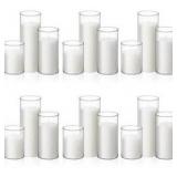 Shihanee 36 Pcs Pillar Candles and Glass Cylinder Vases Tall Cylinder Holders for Pillar Candles Wedding Centerpieces, Total 18 Sets(3.4