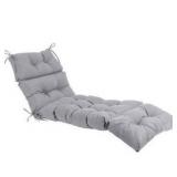 Indoor/Outdoor Chaise Lounge Cushion,Spring/Summer Seasonal All Weather Replacement Cushions. (Silver/Grey)