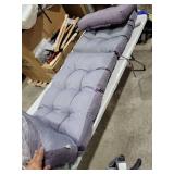 Indoor/Outdoor Chaise Lounge Cushion,Spring/Summer Seasonal All Weather Replacement Cushions. (Silver/Grey)
