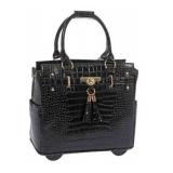 JKM & Company Rolling Laptop Bag for Women | Designer Wheeled Briefcase | Fits 13-17\" Laptops | Office Travel Computer Case