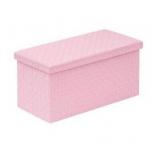 PINPLUS Faux Leather Storage Ottoman Footrest Multi-Purpose Cube Ottoman for Living Room, Bedroom Versatile, Blanket Chest & Compact Seat with Stylish Hidden Storage Pink 30\"x15\"x15\"