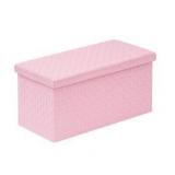 PINPLUS Faux Leather Storage Ottoman Footrest Multi-Purpose Cube Ottoman for Living Room, Bedroom Versatile, Blanket Chest & Compact Seat with Stylish Hidden Storage Pink 30\"x15\"x15\"