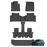 GINOWY-Floor Mats & Cargo Liner Set for Kia Sorento 2021-2025 (for Gasoline Models), All Weather Car Mats Sorento Cargo Trunk Mat Trunk Liner TPE Rubber Liners Car Accessories Floo Mat Black