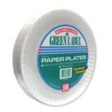 AJM Packaging Corporation : Paper Plates, Green Label, 9\" Plate, 1200/CT, White -:- Sold as 12 Packs of - 100 -