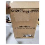 AJM Packaging Corporation : Paper Plates, Green Label, 9\" Plate, 1200/CT, White -:- Sold as 12 Packs of - 100 -