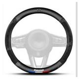 Custom-Fit Carbon Fiber Premium Leather Non-Slip & Breathable Steering Wheel Cover Compatible with Mazzda Accessory(MZD-O)