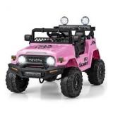 Costzon Ride on Car, 12V 7Ah Licensed Toyota FJ Cruiser Electric Car w/Remote Control, Shock Suspension, LED Lights & Music, Kids Car to Drive for Toddlers Aged 37-96 Months Old (Pink)