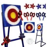 Family Axe Throwing Game for Backyard Fun | Safe Bristle Target Set with 4 Axes & 4 Darts for Kids & Adults | Lightweight & Portable for Carnival, Camping, Party and Indoor/Outdoor Games