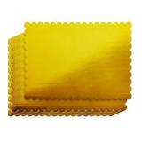 Sparkle and Bash Cake Board Rectangle - 10 x 14 in, Gold, 100 Pack - Quarter Sheet Cake Board for Cupcakes & Scalloped Gold Foil Bases