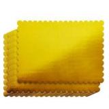 Sparkle and Bash Cake Board Rectangle - 10 x 14 in, Gold, 100 Pack - Quarter Sheet Cake Board for Cupcakes & Scalloped Gold Foil Bases