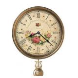 Howard Miller Dietrich Wall Clock II 549-664 Antique Brass Pendulum, Brass Finished Bezel, Quartz Movement, Automatically Adjust to Daylight Savings
