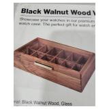 Black walnut Wood Watch Case for Men, 12-Slot Watch Box With Glass Lid & Watch Pillows, Watch Holder, Watch Display Case, Watch Box Organizer, Watch Storage Solution