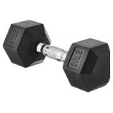 Amazon Basics Rubber Hex Dumbbell Hand Weight, 20 Pounds, Single, Black