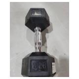 Amazon Basics Rubber Hex Dumbbell Hand Weight, 20 Pounds, Single, Black