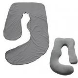 57 Inch U Shaped Removable Pregnancy Pillow Cover Compatible with Momcozy,Soft and Breathable,Cooling Polyester Pregnancy Pillow Case Replacement Fits 55/57 Inch