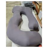 57 Inch U Shaped Removable Pregnancy Pillow Cover Compatible with Momcozy,Soft and Breathable,Cooling Polyester Pregnancy Pillow Case Replacement Fits 55/57 Inch