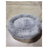 Bedfolks Calming Donut Dog Bed for Extra Large Dogs, 45 Inch Round Plush Bed with Non-Slip Bottom (Dark Grey, Extra Large)