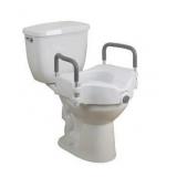 Drive Medical RTL12027RA 2-in-1 Raised Toilet Seat with Removable Padded Arms, Standard Seat