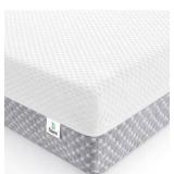 Crib Mattress, Dual Sided Comfort Memory Foam Toddler Bed Mattress, Triple-Layer Breathable Premium Baby Mattress for Infant and Toddler w/Removable Outer Cover - White&Grey