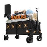 Collapsible Wagon Cart with Wheels - Foldable Wagons300L Heavy Duty-550lbs,