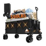 Collapsible Wagon Cart with Wheels - Foldable Wagons300L Heavy Duty-550lbs,