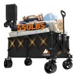 Collapsible Wagon Cart with Wheels - Foldable Wagons300L Heavy Duty-550lbs,