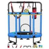 Trampoline for Kids, Upgrade Full Anti-Rust 440lbs Toddler Trampoline with Net, Adjustable Baby Toddler Trampoline