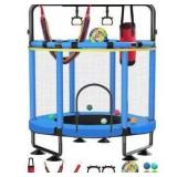 Trampoline for Kids, Upgrade Full Anti-Rust 440lbs Toddler Trampoline with Net, Adjustable Baby Toddler Trampoline