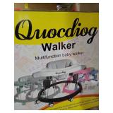 Quocdiog Baby Walker,Foldable Multi-Function Anti-Rollover Toddler Walker,Suitable for All Terrains for Babies Boys and Girls 6-18Months 9 Heights Adjustable(Black)