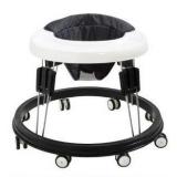 Quocdiog Baby Walker,Foldable Multi-Function Anti-Rollover Toddler Walker,Suitable for All Terrains for Babies Boys and Girls 6-18Months 9 Heights Adjustable(Black)