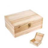 Unfinished Wood Box with Hinged Lid 1 Pack - 10.6\" x 7.6\" x 4.3\" Smooth Unpainted Wooden Storage Box for Crafts, Jewelry, DIY Painting, Gift Packaging - Lightweight & Warp-Resistant
