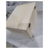 Unfinished Wood Box with Hinged Lid 1 Pack - 10.6\" x 7.6\" x 4.3\" Smooth Unpainted Wooden Storage Box for Crafts, Jewelry, DIY Painting, Gift Packaging - Lightweight & Warp-Resistant